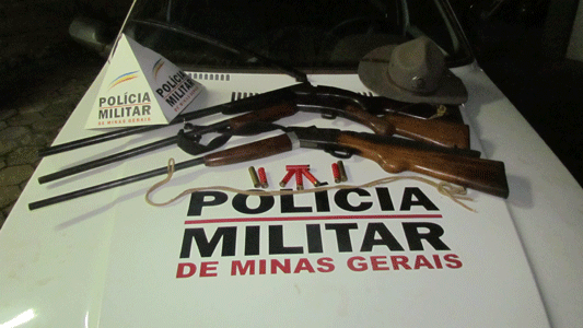 Polícia Militar do Meio Ambiente e PRV apreendem três armas na zona rural de Itabira