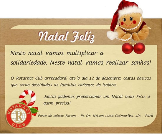 Rotaract Club Itabira arrecada cestas básicas de Natal para famílias carentes