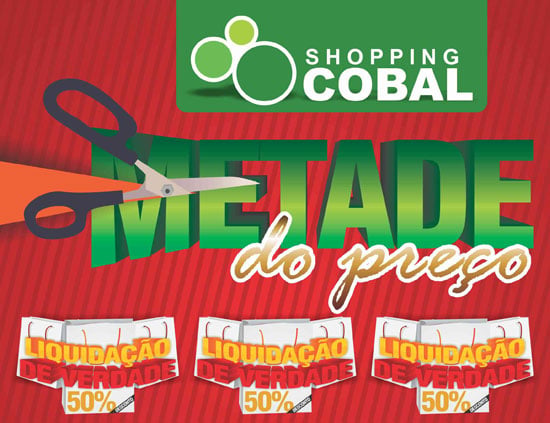 Shopping Cobal vende produtos pela metade dos preços