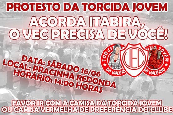 Torcida Jovem marca protesto contra situação do Valério