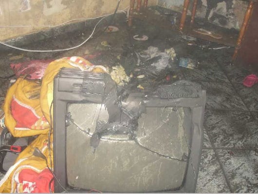 Curto circuito em TV destroi quarto de casal no João XXIII