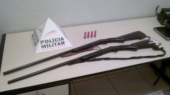 PM apreende armas de fogo em zona rural de Santa Maria
