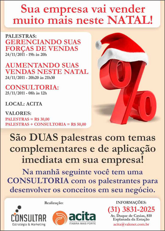 Acita promove palestras e consultoria sobre as vendas do Natal