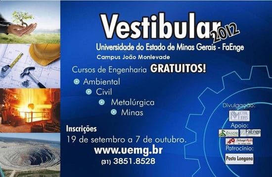 Uemg abre inscrições para Vestibular 2012