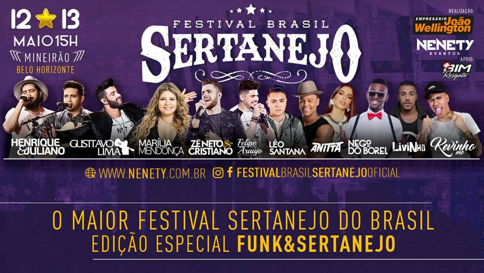 Festival Brasil Sertanejo divulga a programação e inicia a venda de ingressos individuais