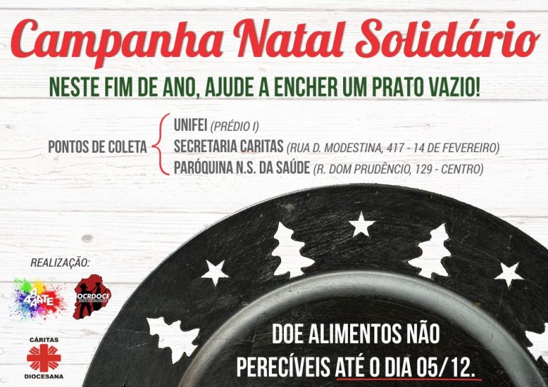Projetos de extensão da Unifei e Diocese de Itabira realizam campanha solidária de natal