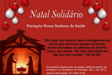 Paróquia Nossa Senhora da Saúde recolhe doações para “Natal Solidário”
