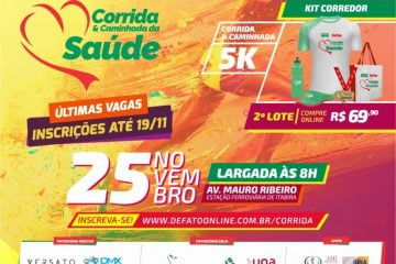 Reta final! Se apresse e garanta participação na Corrida & Caminhada da Saúde