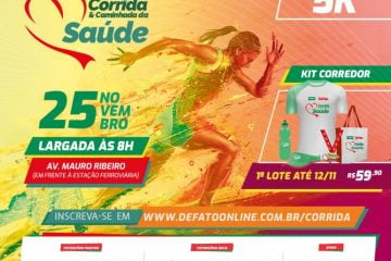 Atenção! Primeiro lote da Corrida & Caminhada da Saúde termina nesta segunda-feira