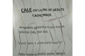 Carta assinada por “Dr. Chumbinho” manda jovem se livrar de seus cachorros