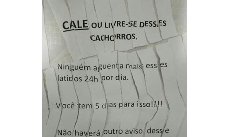 Carta assinada por “Dr. Chumbinho” manda jovem se livrar de seus cachorros