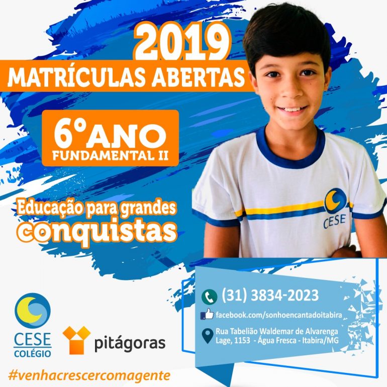 CESE abre turma para o 6°ano e apresenta novidades para 2019