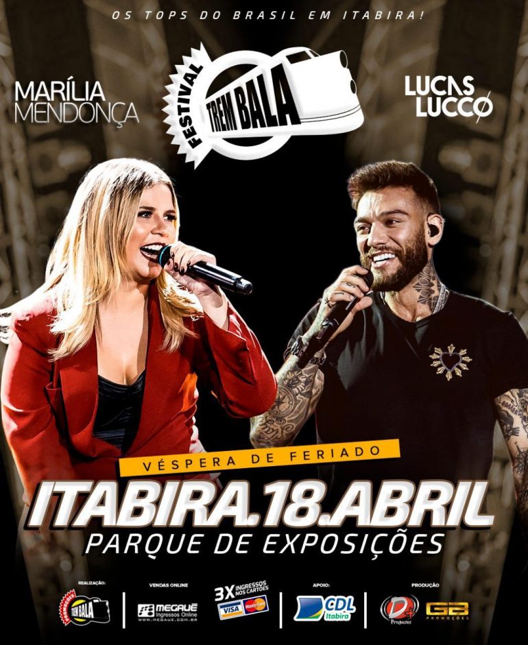 Trem Bala Festival traz Marília Mendonça e Lucas Lucco à Itabira