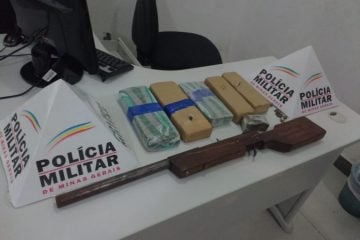 PM apreende grande quantidade de drogas e uma espingarda no Monsenhor José Lopes