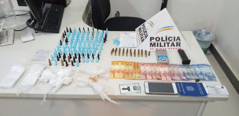 Policia Militar apreende drogas e munições em Itabira