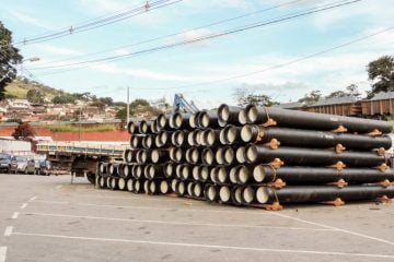 Material para construir anel hidráulico chega em Itabira