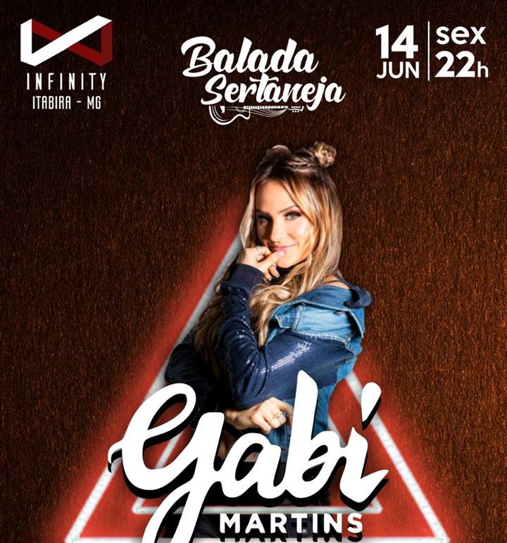 Infinity Club traz show de Gabi Martins à Itabira amanhã