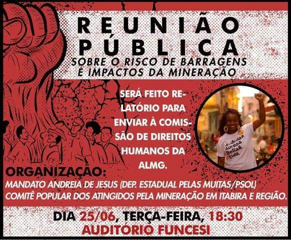 Comitê discute barragens e impactos da mineração com deputada em Itabira