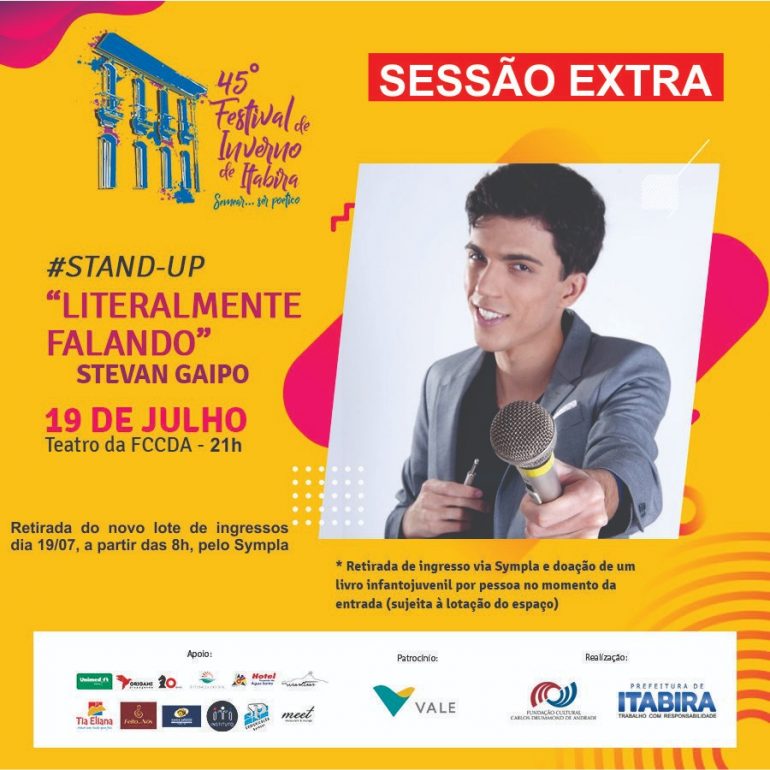Festival de Inverno de Itabira anuncia apresentação extra do humorista Stevan Gaipo