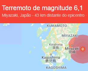 Terremoto de magnitude 6,3 é registrado no Japão