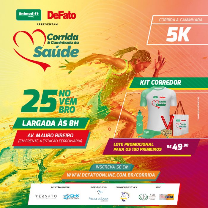 Lote promocional para Corrida & Caminhada da Saúde termina hoje!