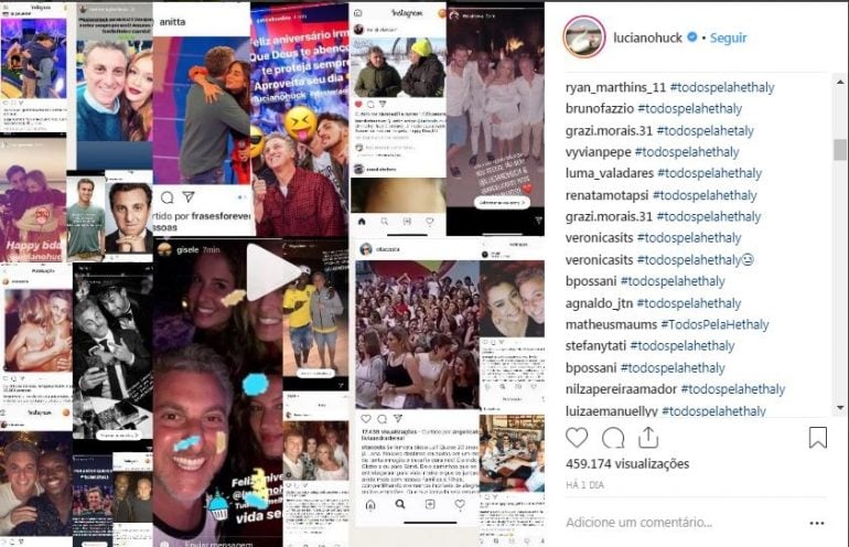 Itabiranos inundam Instagram de Luciano Huck com campanha por Hethaly Bárbara