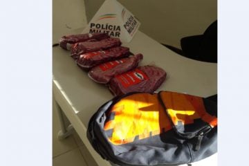Homem é preso após roubar cinco peças de picanha de supermercado em Itabira
