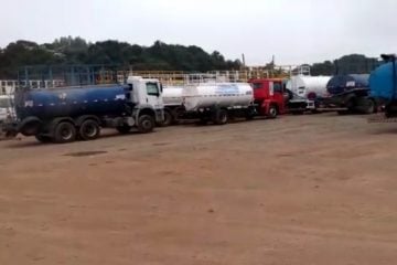 Caminhões pipa devem abastecer Barão de Cocais em caso de rompimento da barragem. Veja vídeo!