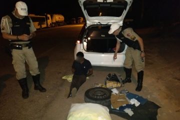 Homem é preso com barras de substância semelhante a maconha nesta madrugada, em Itabira