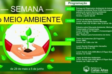 Catas Altas programa atividades para semana do meio ambiente