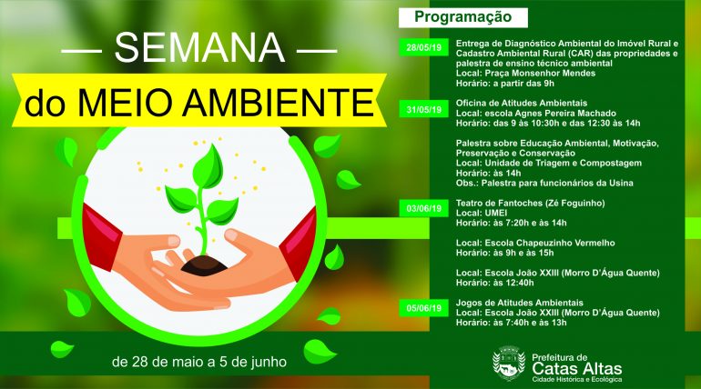 Catas Altas programa atividades para semana do meio ambiente