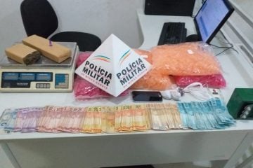 Rapaz é preso em flagrante com drogas e quase R$ 4.000 em Itabira