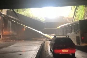 Teto de túnel desaba e provoca caos no Rio de Janeiro