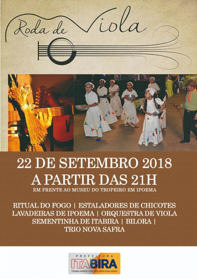 Semana do Turismo e da Música terá Roda de Viola neste sábado