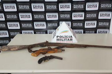 Três armas são apreendidas em operação da PM em Monlevade
