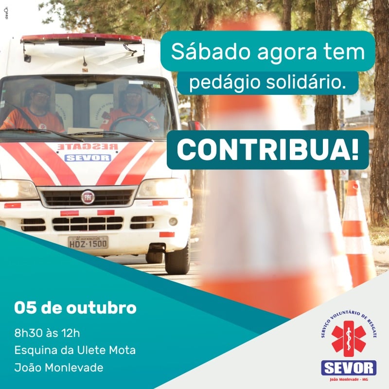 Sevor realiza mais um pedágio solidário neste sábado em Monlevade