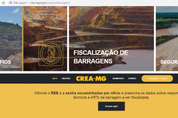 Crea-MG lança plataforma digital para fiscalizar barragens