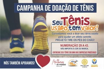 Campanha pede doação de tênis usados para atletas das escolas públicas de Itabira