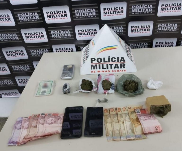 Tráfico de drogas motiva prisão de um homem e apreensão de um adolescente em Monlevade