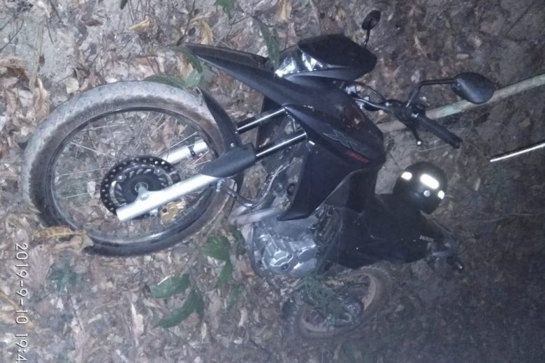 PM encontra moto roubada que foi usada em assalto à Casa Lotérica