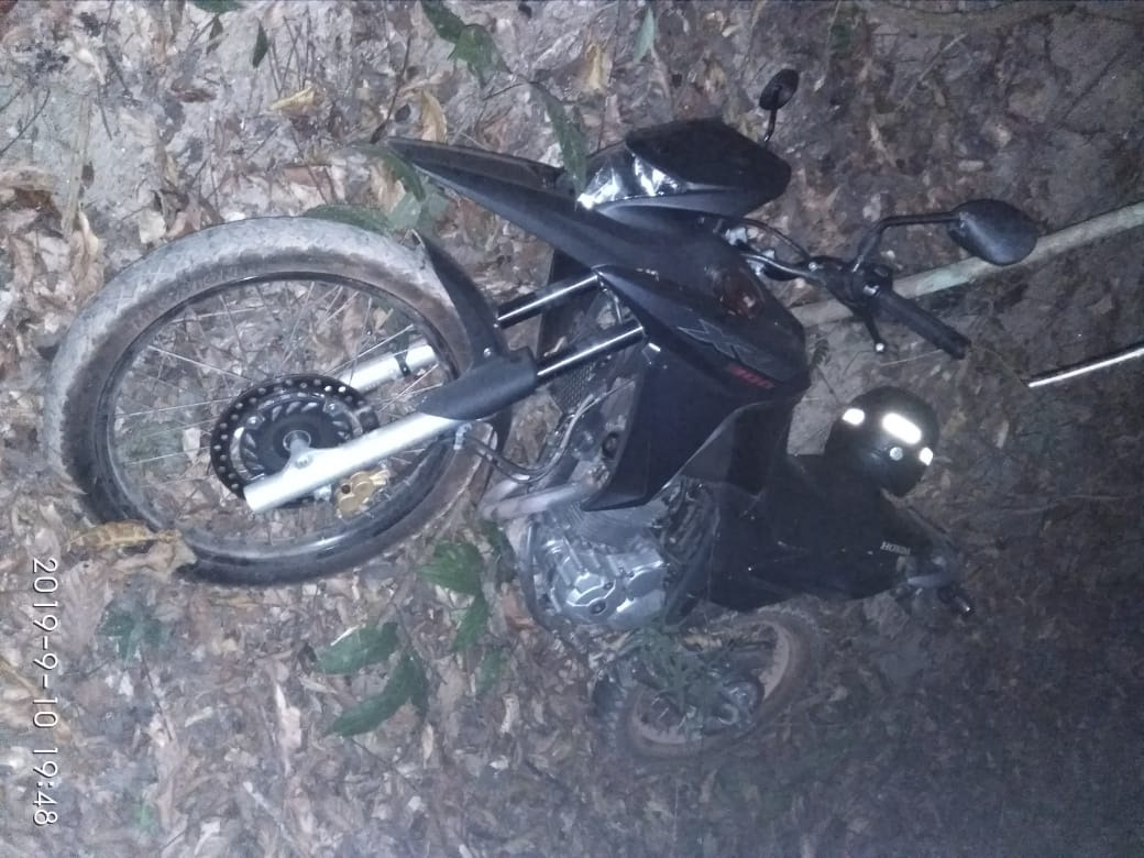 PM encontra moto roubada que foi usada em assalto à Casa Lotérica