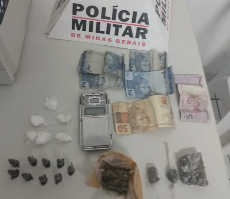 Jovem acusado de tráfico é preso com cocaína e maconha em Itabira