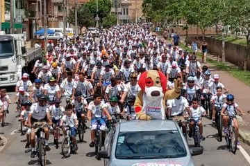 Passeio Ciclístico da PM arrecada sete toneladas de alimentos em Itabira