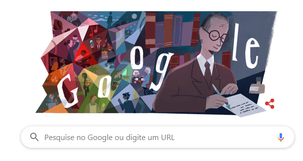 Google homenageia o 117º aniversário do nascimento de Drummond