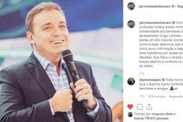 Presidente Jair Bolsonaro se manifesta sobre a morte de Gugu Liberato