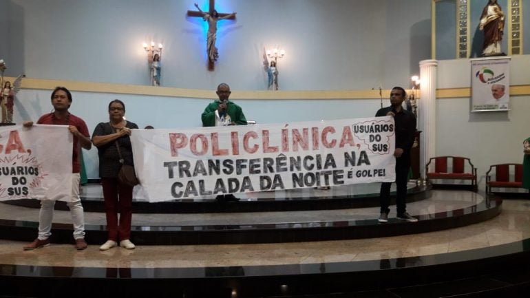 Mudança da Policlínica gera manifestação na Igreja Católica em Monlevade