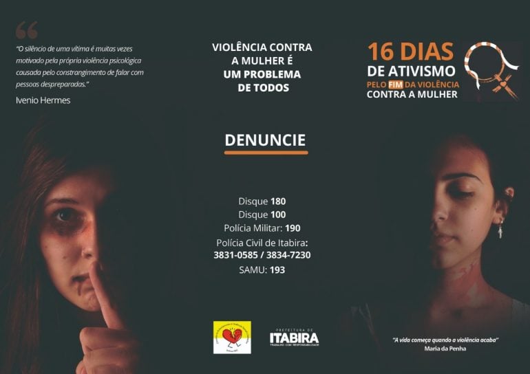 Campanha pelo fim da violência contra a mulher tem início na próxima segunda em Itabira