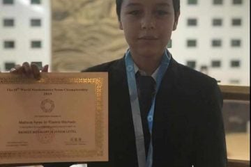Criança de Catas Altas conquista medalha de bronze em Mundial de Matemática na China