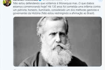 Ministro da Educação critica a Proclamação da República e exalta D. Pedro II