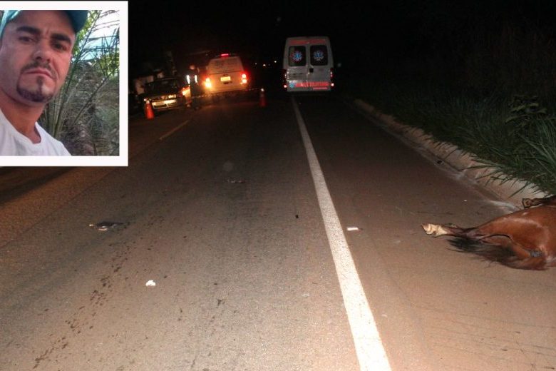 Homem morre ao bater com motocicleta contra um cavalo em Barão de Cocais